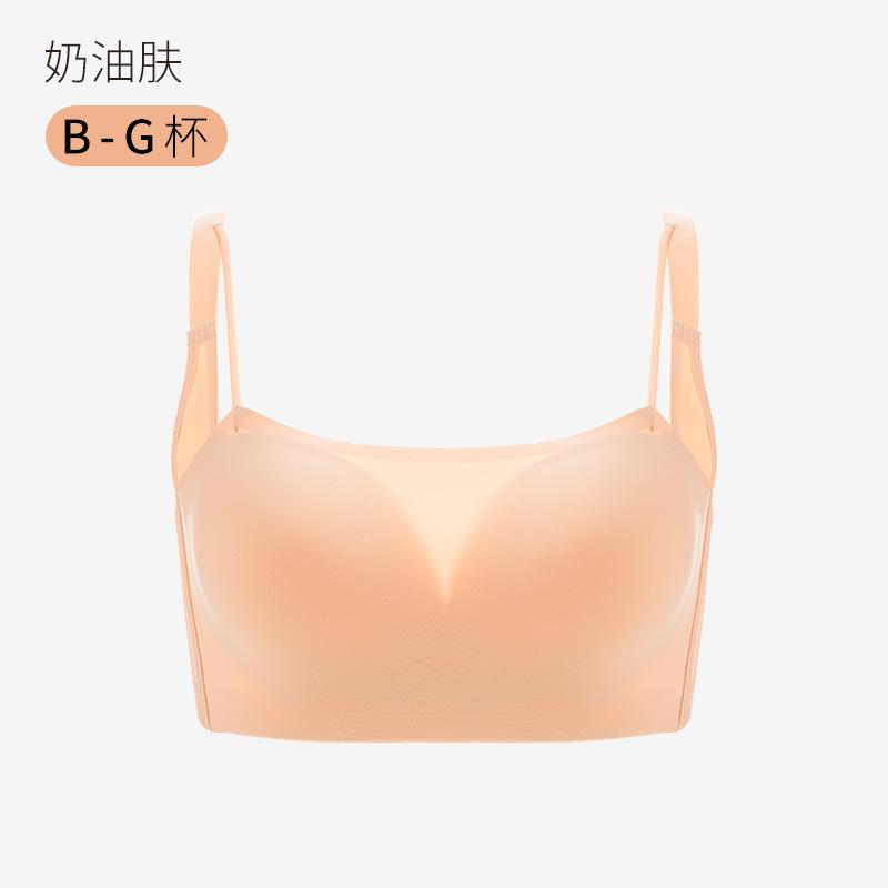Traceless Underwear Women's Summer Thin Big Breasts Show Small Breasts, Large Size Gather and Close Sub-breasts To Prevent Sagging, No Steel Ring Bra
