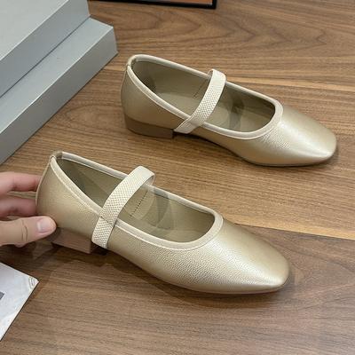 Módne Mary Jane Jednoduché Topánky Hrubý Opätok Elegantné Klasické Retro Štvorcová Špička Pohodlné Mäkké Hlboký Výrez Nízky Opätok Dámske Topánky