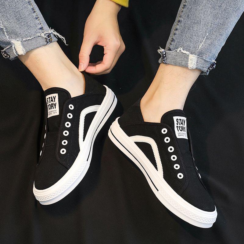 

Мужская модная повседневная обувь, дышащая легкая обувь для доски, мужская спортивная парусиновая трендовая обувь, удобная одежда без шнурков 39