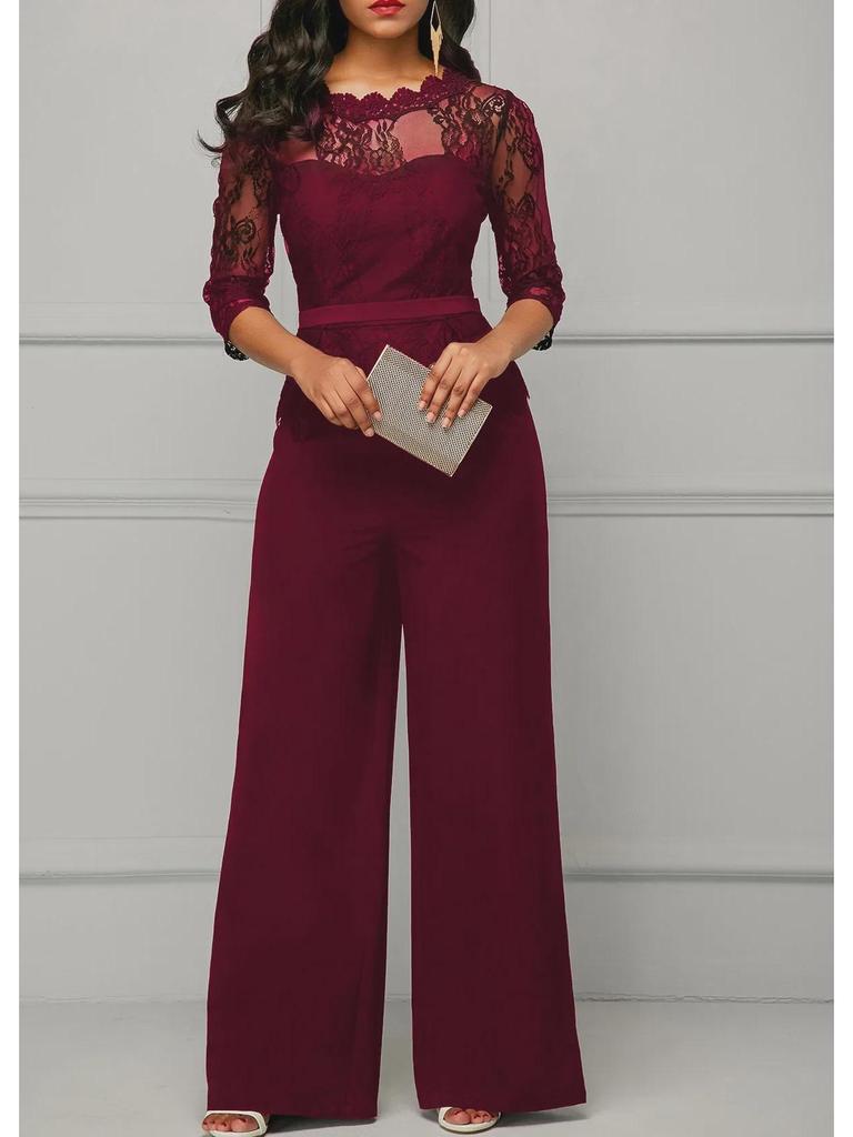 2019 Summer Women's European & American Sexy Lace Jumpsuit