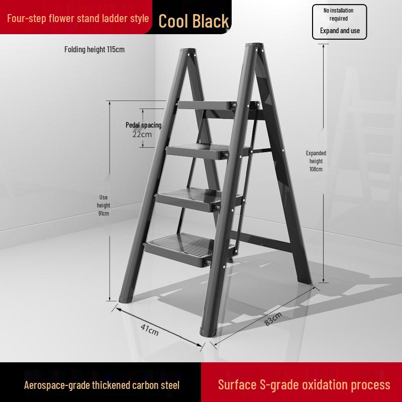 Compact Multi-Functional 4-Step Folding A-Frame Household Ladder