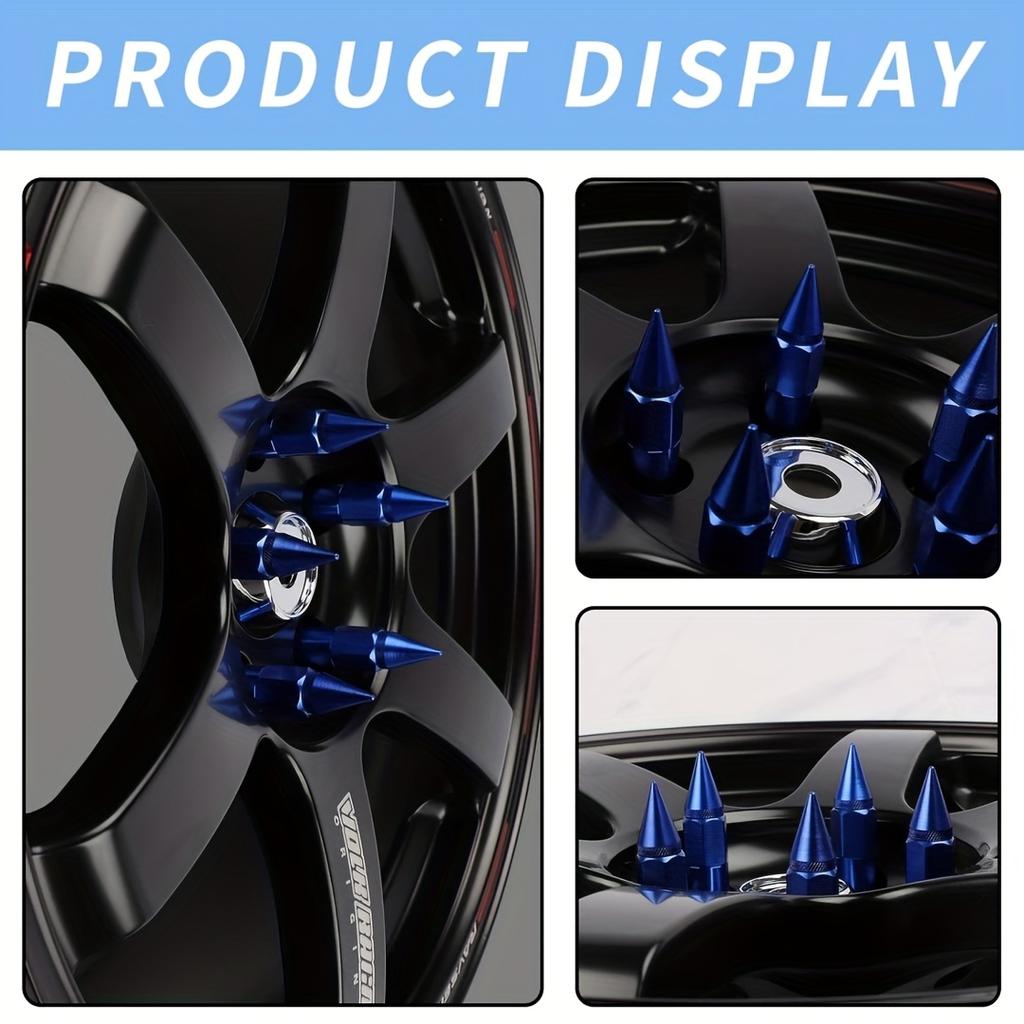 20pcs M12*1.5 Forged Lightweight Spike Nuts, Hexagonal Wheel Lug Nuts, Metal Construction, Precision Forged Nuts for Automotive Wheel Nuts