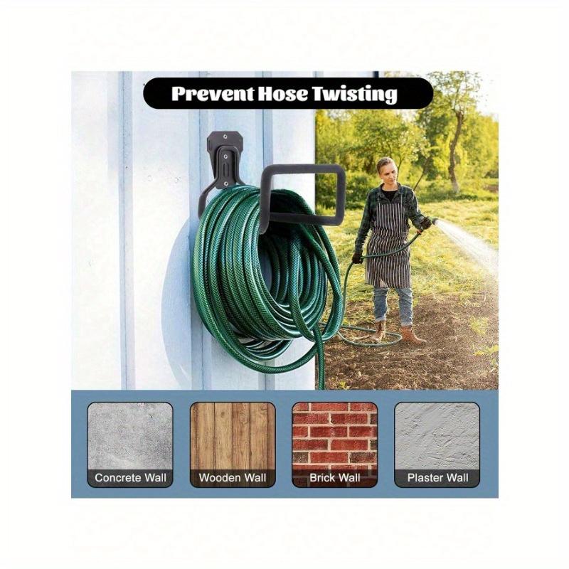 1pc Garden Hose Holder, Hose Reel Heavy Duty Hose Hanger, Wall Mounted Water Hose Holder Outdoor/Indoor Metal Durable Hose Hooks Ideal for Water Hose