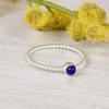 Natural Lapis Lazuli Ring, 925 Sterling Silver Ring, Minimalist Dainty Gemstone Ring Stackable Thin Twisted Band Handmade Jewelry Gift for Women
