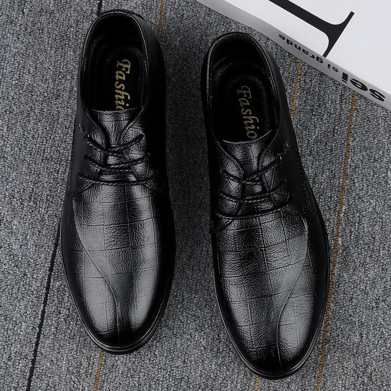 Značkové černé kožené boty pro muže St. Obuv Šněrovací Ležérní Podnikání Oxfords Point Toe Kancelářské formální boty pro muže