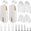 2 Sets White No Drill Curtain Drawstring Tightener Fixed Handle Roller Suitable For Blinds Pull Rope Home Decoration