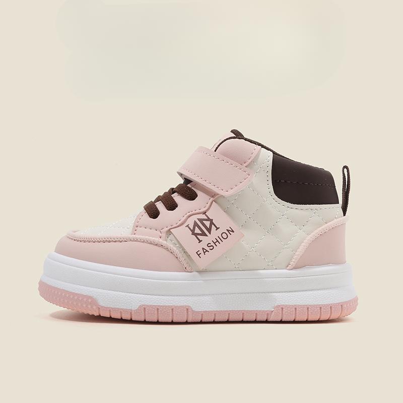 

Детская спортивная обувь 2025 Весна и Осень Мальчики Высокие Кроссовки Повседневные Кеды Девочки Мягкая Подошва Маленькие Белые Туфли 32 розовый