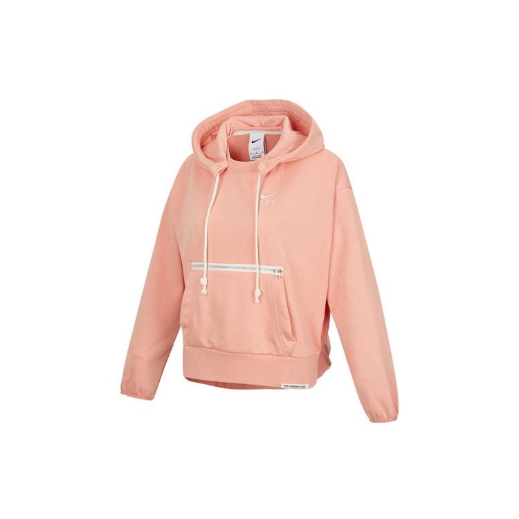 (WMNS) Nike Embroidered Logo Big Pocket Short Sports Hoodie Light Orange Women s DA6484-824 M