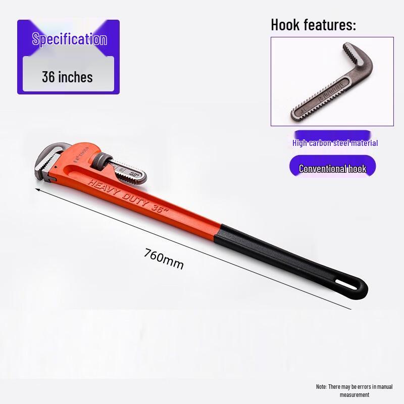 SMVP Heavy-Duty Pipe Wrench CN plug (adapter included)