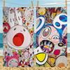 MT-Takashi-Art De-Murakami Serviette de Plage Imprimée en Microfibre Alpinisme Yoga Plage Natation Course à Pied Serviette Douce Absorbante