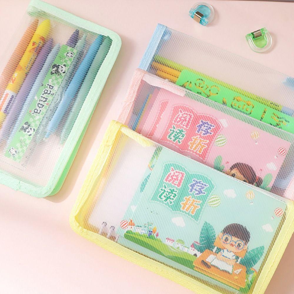 A6 Sticker Storage Bag Zipper Design Pencil Case Multi-functional Bill Storage Bag  Gift