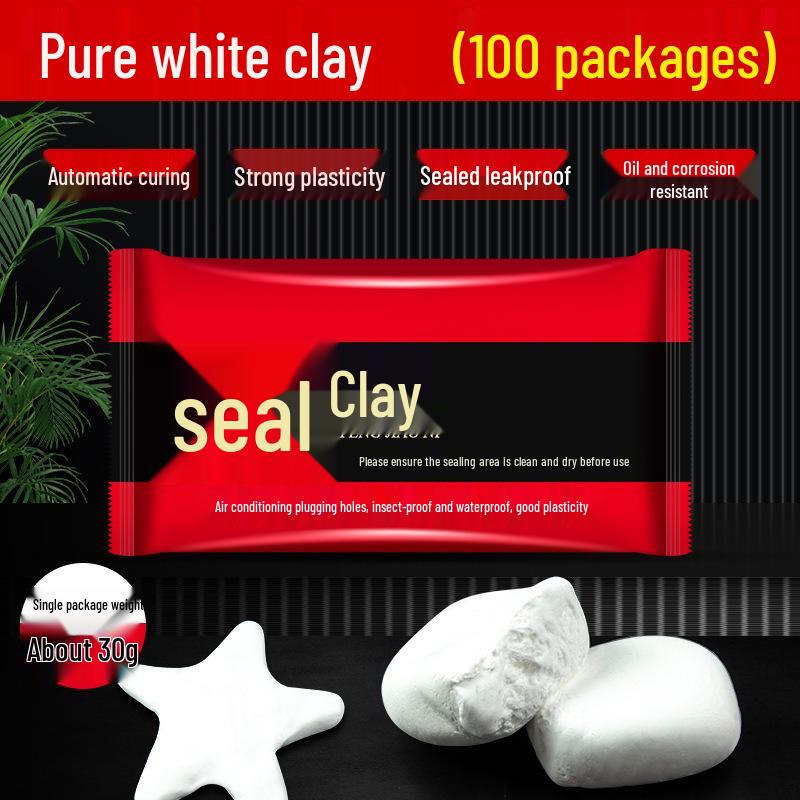Fireproof Air Conditioner Wall Sealing Putty - Waterproof White Leak-Stopping Clay Plug for Household Use