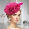 Topper Hat Retro Style Imitation Linen Women Headwear Bows Feathers Mesh Accents Fascinator Hat Hair Accessory
