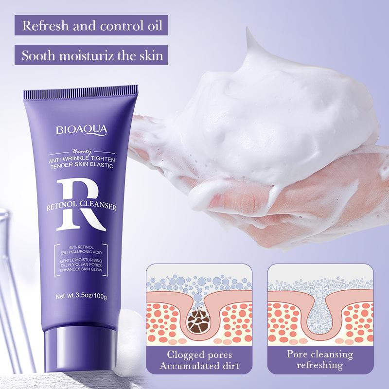 BIOAOUA Firming Cleansing Milk Retinol Purifying, Nourishing & Whitening Cleanser