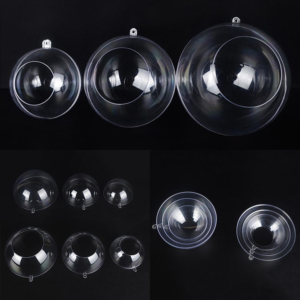 10PCS Versatile Transparent Acrylic Open Balls for Holiday Crafts and DIY