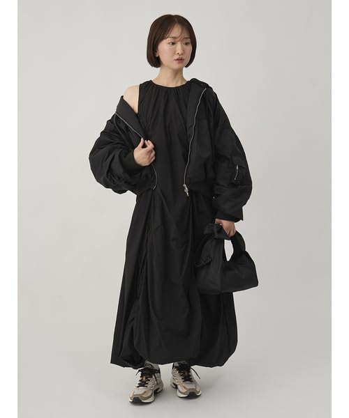 Emi Nylon Balloon Dress 13WFO254085BLK0
