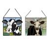 Handcrafted Black White Cow Suncatcher Stained Glass Style Window Hanging Panel 2D Acrylic Cow Ornament for Farmhouse Window Wall Decor Gift for