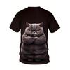 3D Printed Men's Round Neck T-shirt Casual Summer Wear Lightweight Trendy and Versatile Super Practical Cat Pattern T-shirt