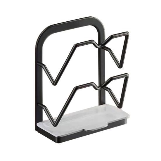 Wall-Mounted Pot Lid Holder Kitchen Pot Lid Storage Rack Punch-Free Pot Lid Organizer with Removable Drip