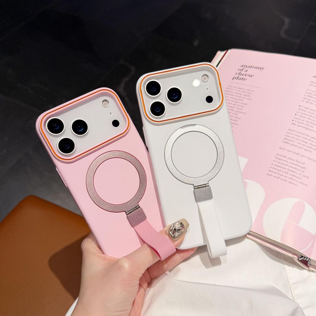 Für Apple 17Promax Metallständer Handyhülle Lanyard für IPhone16 Sturzsicher und Rutschfest PC Hautähnliche Hartschale