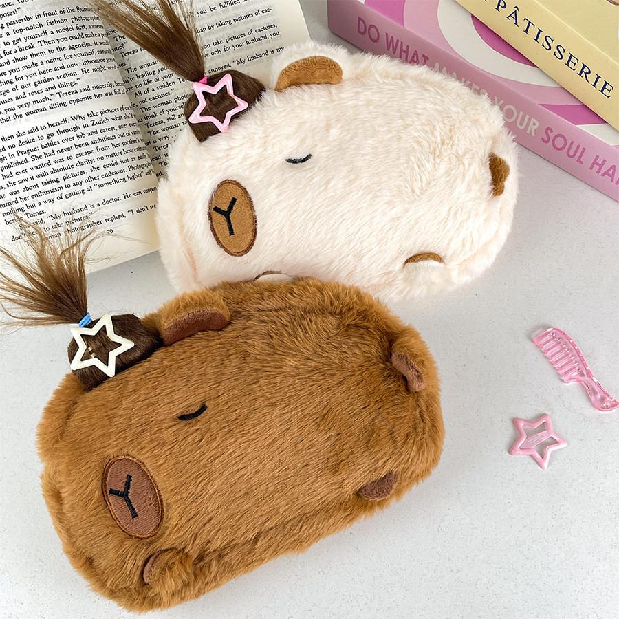 Pen Plush Capybara Pouch Student Cutes Cartoon Animal Storage Supplies Bags