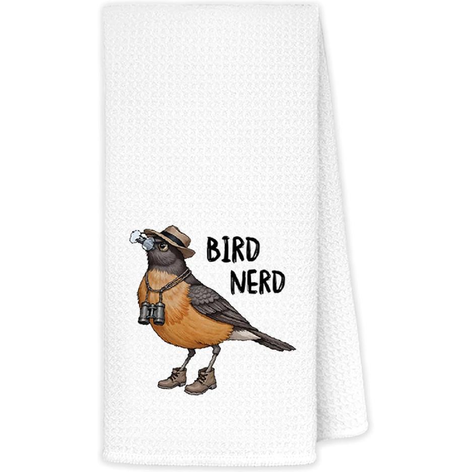 JINYO Bird Nerd Kitchen Towels, Bird Watcher Gifts Decorative Dish Tea Towels, Gifts for Birds Lovers Women Hand Towels for Bathroom Kitchen Decor, Bird Nerd Towels-1