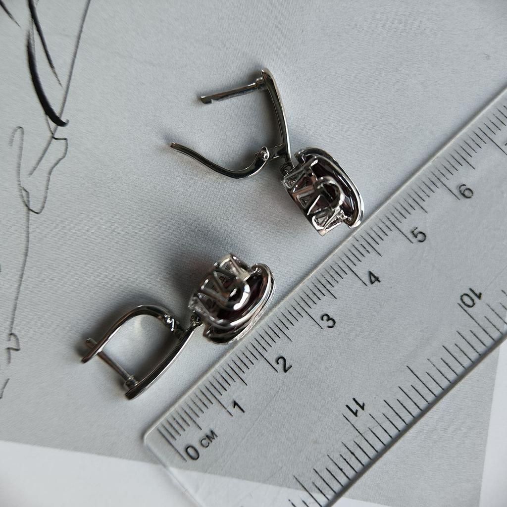 Серебряные серьги с натуральным гранатом 8.463ct (2182221)