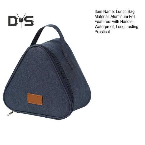 Lunch Bag Snack Organizer with Handle Easy To Clean Waterproof Stain-Resistant Triangular Food Grade Aluminum Lining Lunch Bag