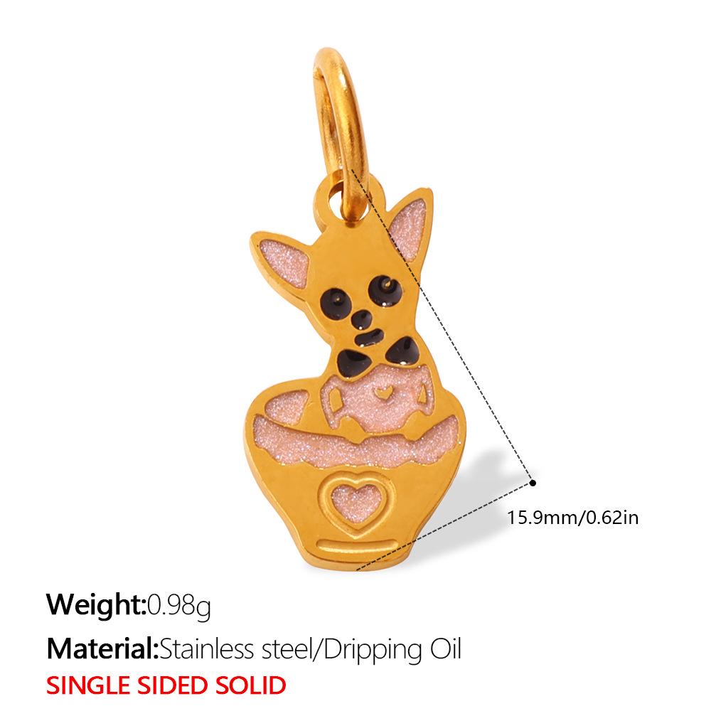 Cartoon Pet Series Stainless Steel Necklace & Bracelet Pendant for Women