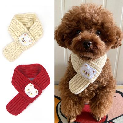 Haustierwolle Gestrickter Schal Cartoon Panda Verkleiden Hals Warm und Bequem Frostschutzbedarf