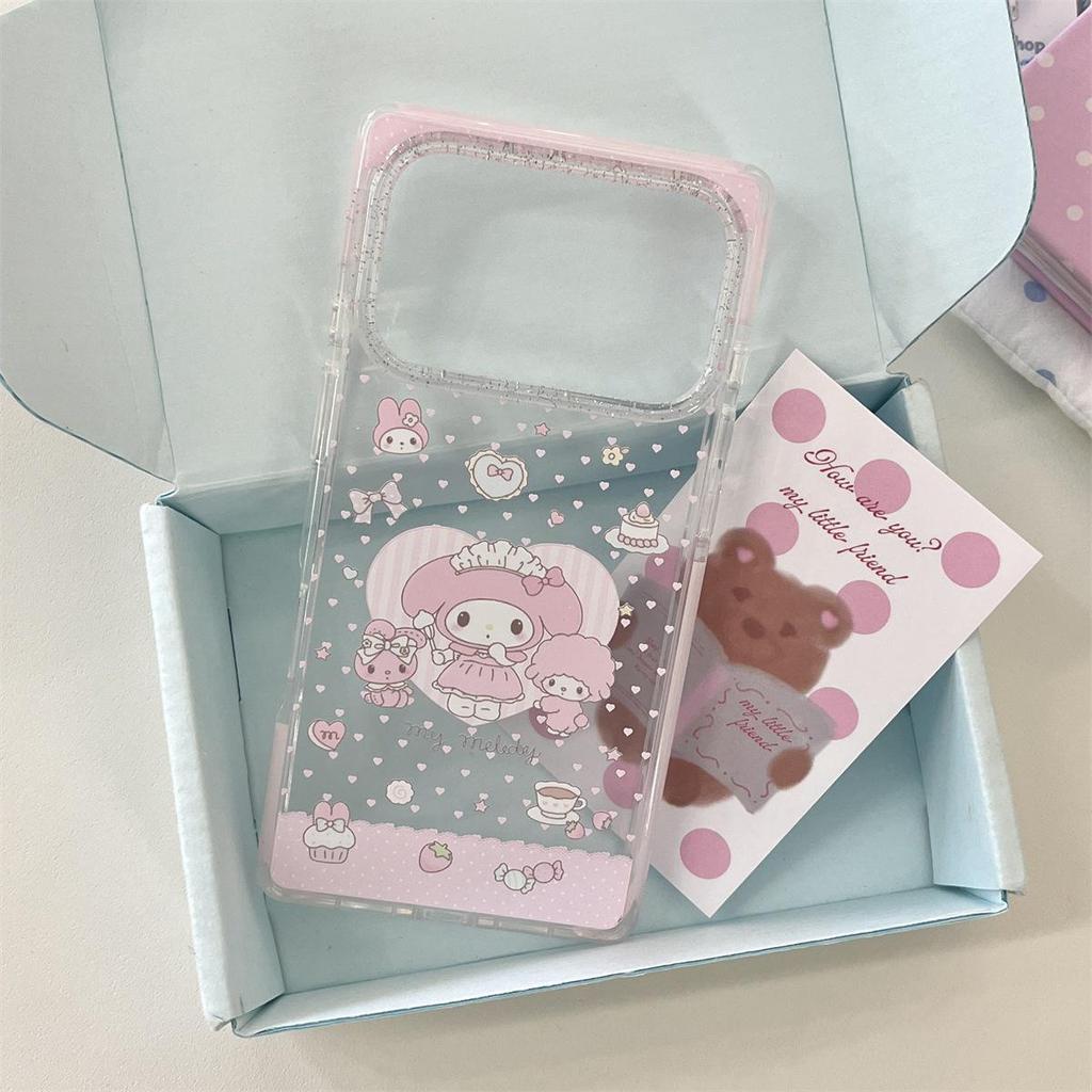 Cartoon Square Melody Drop-Proof Full Coverage Phone Case for iPhone 15/17/16 PROMAX