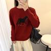 Women Autumn Winter Loose Knitted Sweater Soft Warm Long Sleeve Solid Color Casual Oversized Pullover Daily Streetwear Tops