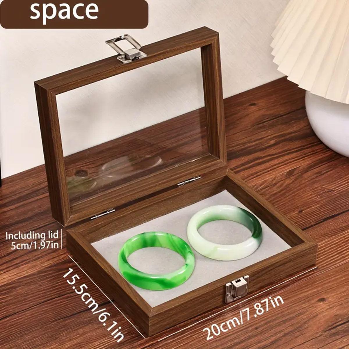 

1pc,Vintage jewelry storage box, covered jewelry box, ring box, earrings, bracelets, necklaces solid wood display box