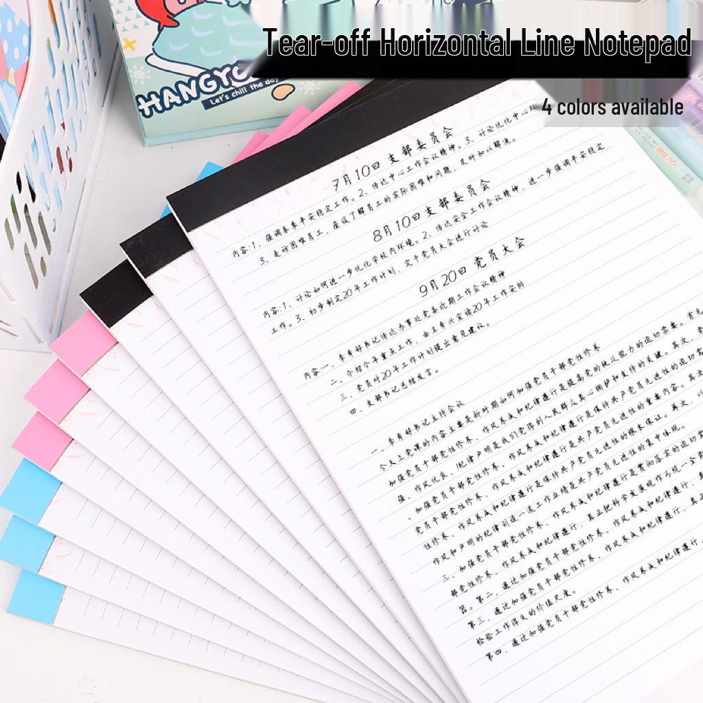 Tearable A4 Draft Notepad with Horizontal Lines
