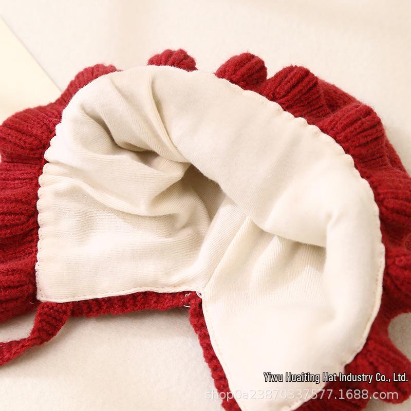 Winter Lace Tie Windproof Baby Princess Hat – Cute & Warm Knit for Infants