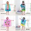 Ultra-Fine Fiber Cartoon Print Kids' Hooded Bath Towel Poncho