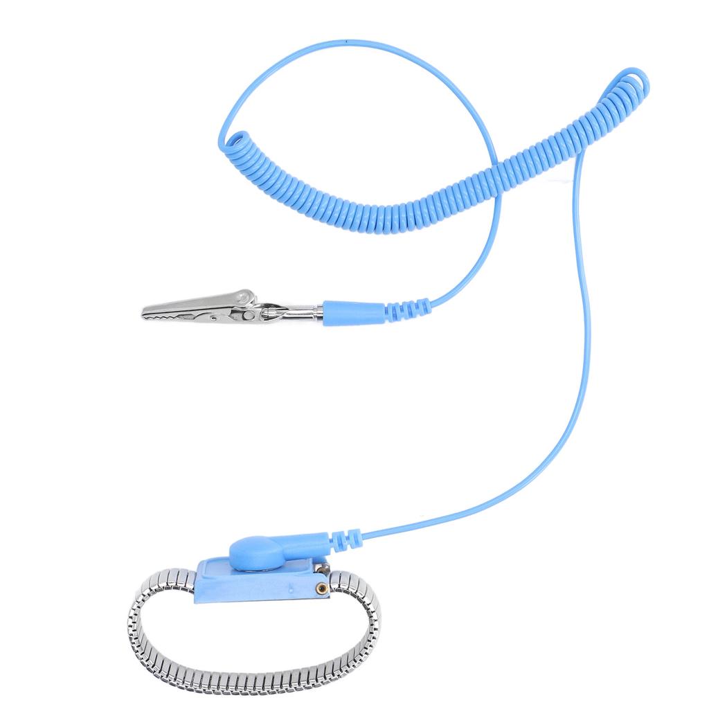 Anti Static Wrist Strap ESD Grounding Metal Wristband 1.8m Long Wire for Workshop Metal Colour