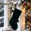 Stockings for Gifts 19 Inch Velvet Christmas Stocking with Bow, Soft Large Fireplace Hanging Decorative Gift Pouches Sock Plush Cuff Mantel,