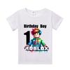 Neue Roblox Kinder T-Shirts Cartoon Geburtstag Zahl Grafik T-Shirts Jungen Mädchen Freizeit Kurzarm Oberteile Sommer Kinderkleidung