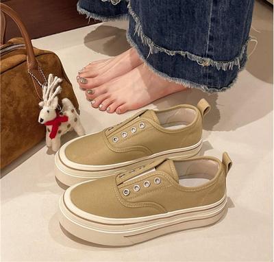 Fashion Thick Soled Shoes Retro Canvas Espadrille Women's 2024 New Korean Breathable Casual Loafers Student Comfortable Outdoor Sneakers