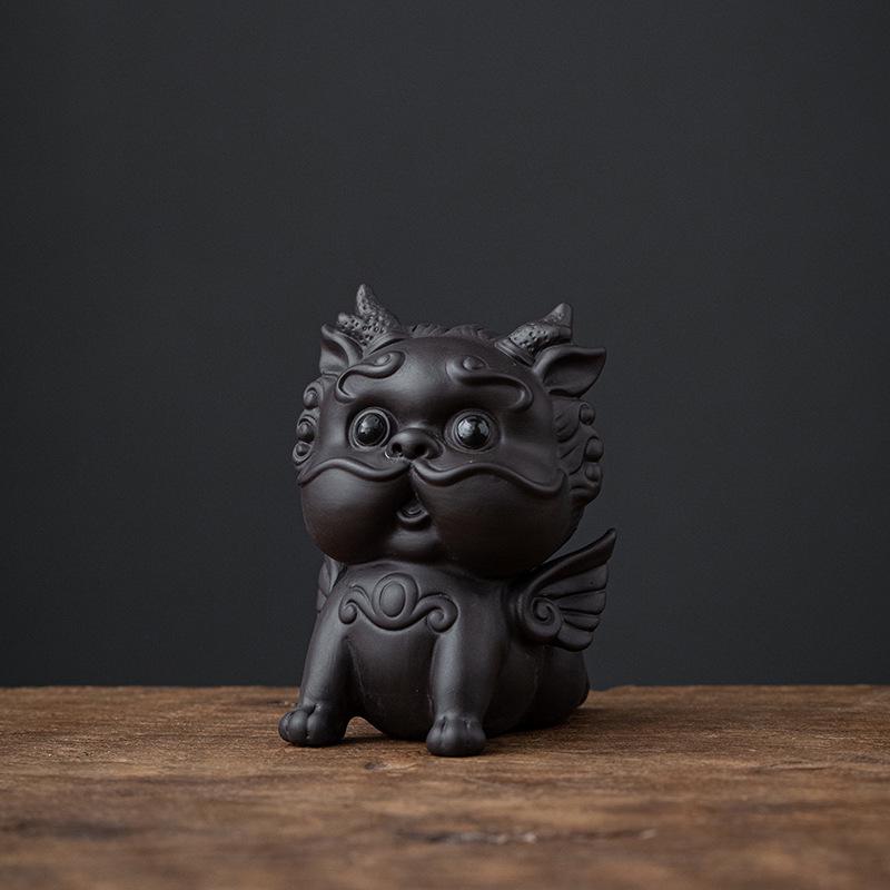 Guochao Pixiu Zisha Tea Pet Ornament - Creative, Cute, and Wealth-Attracting Tea Table Decoration