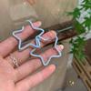2026 New Blue Hollow Star Earrings for Women: Elegant Hoops for Square & Round Faces