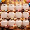 12PCS White Brown Cardboard Gift Box DIY Candy Container Paper Folding Goodie Boxes For Weddings Craft Lovers Birthday