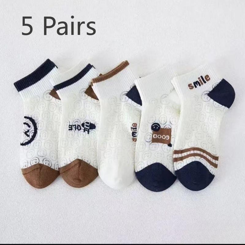 

5 пар женских носков, модели для весенне-летнего сезона, влагоотводящие короткие носки, полые повседневные носки-лодочки, мужские хлопковые носки, дышащие 5 pairs