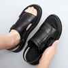Fashion Genuine Leather Men Sandals Male Summer Shoes Outdoor Casual Sandals Cowhide Beach Shoes Two Uses Men's Brown Sandals Slippers