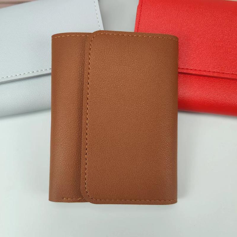Simple Short Women's Wallet, Student Ticket Clip, Multi-function Card Bag, Change 30% Off, Ultra-thin Glossy Wallet.