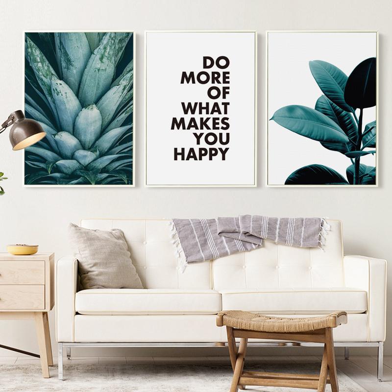 

Современное абстрактное растение, листья ананаса и фраза, холст, картина, художественный принт, плакат, картина, настенная живопись, домашний декор