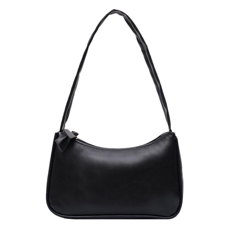 

Small yellow bag summer new design retro simple armpit bag portable small bag baguette bag чорний