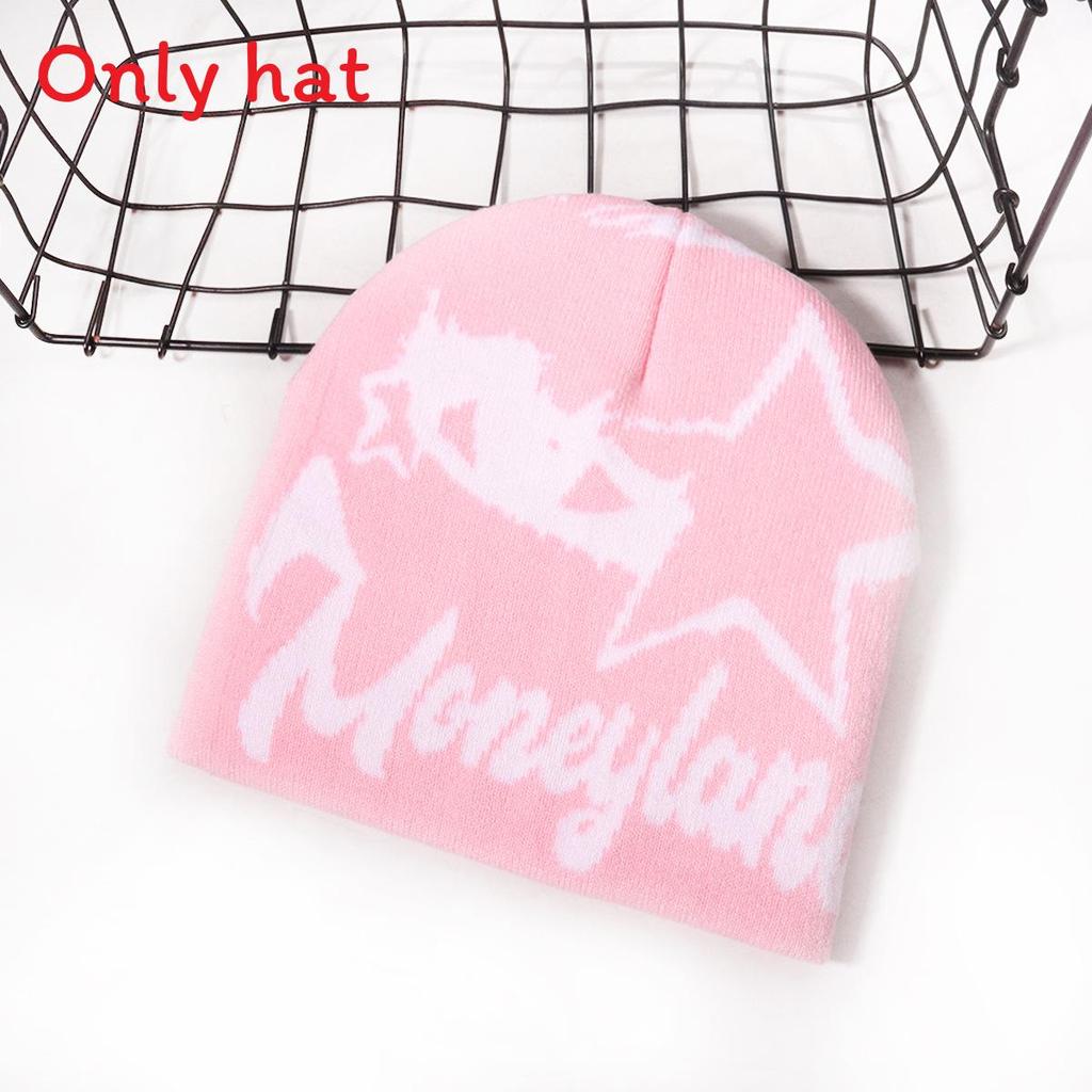 Street Star Style Letter Pattern Neutral Warm Knitted Hat For Autumn And Winter