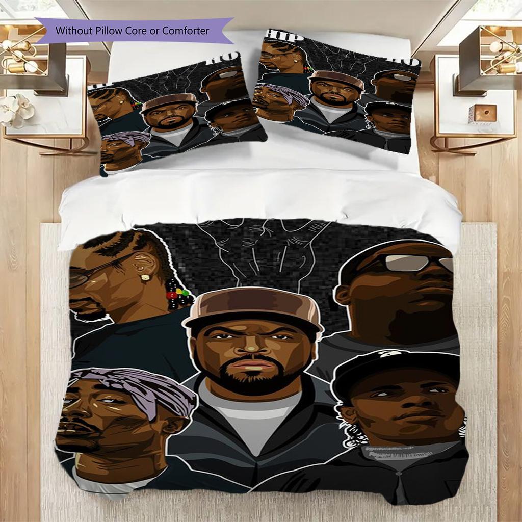 Hip Hop Legends Visual Celebration Threepiece Set 1 Duvet Cover 2 Pillowcase Without Core Soft And Comfortable Duvet Cover And Pillowcase